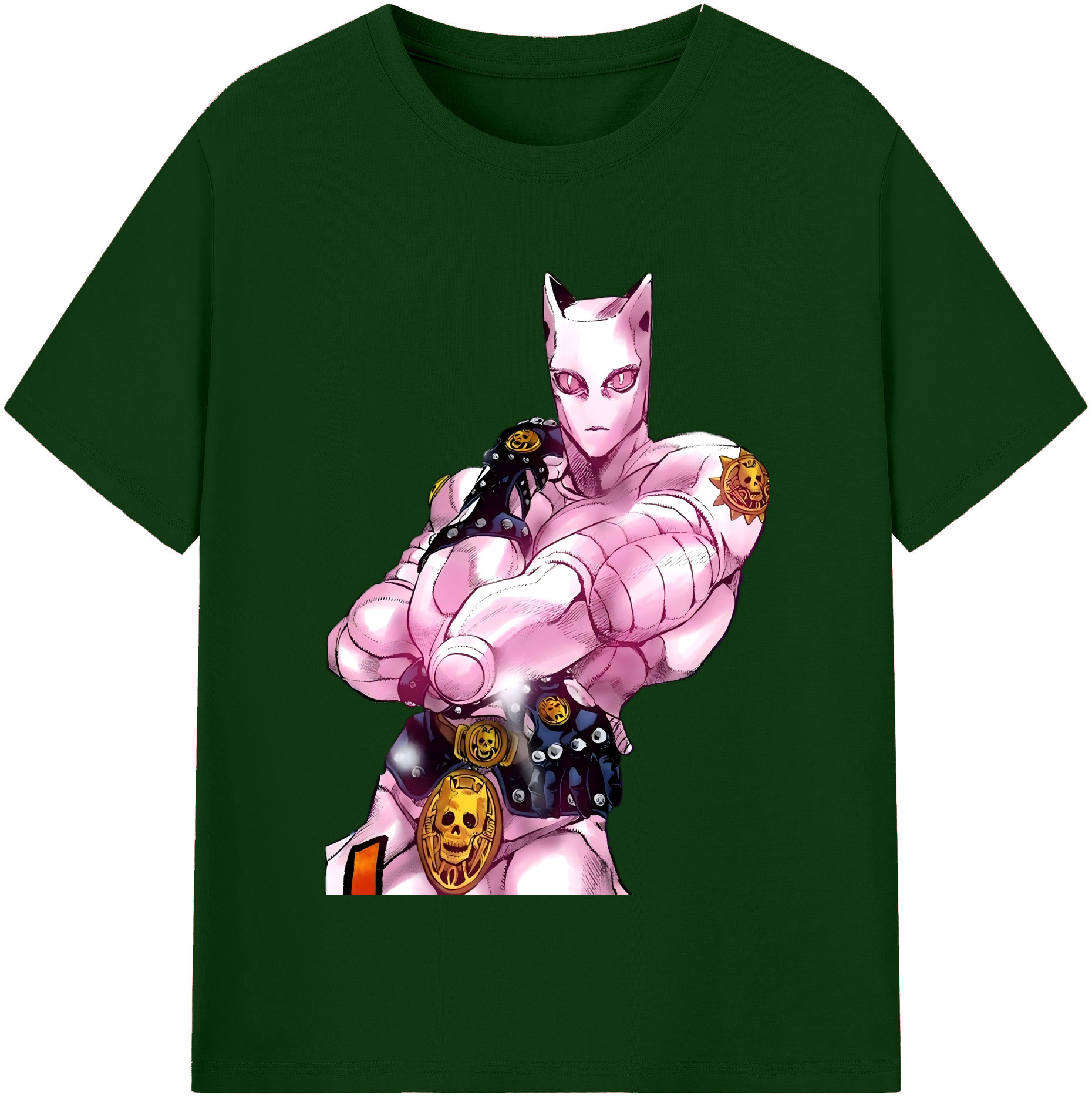 （画像用） ジョジョの奇妙な冒険 きら よしかげ JoJo's Bizarre Adventure Kira Yoshikage 綿100％半袖Tシャツ（フロントプリント）
